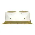 Палатка зимняя КУБ Premium Дубль 4,2х2,1м, трехслойная, цвет оливковый/белый, Следопыт