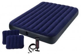Матрас надувной Classic Downy 152x203x25 см + насос ручной + надувные подушки