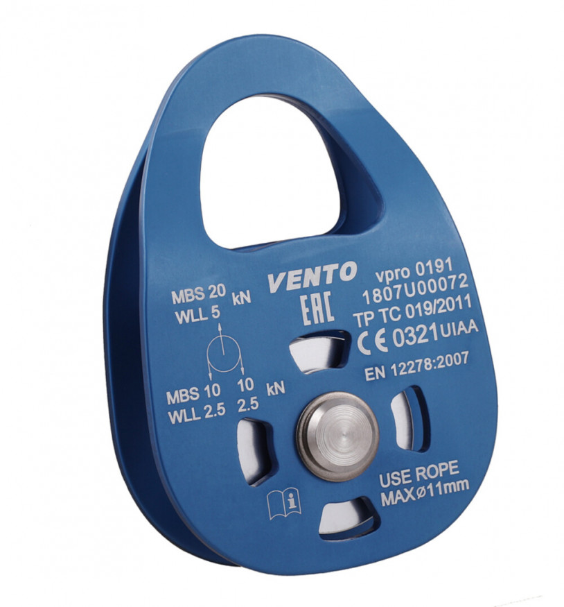 Блок-ролик одинарный Single, мат. дюраль с подшипником, Венто