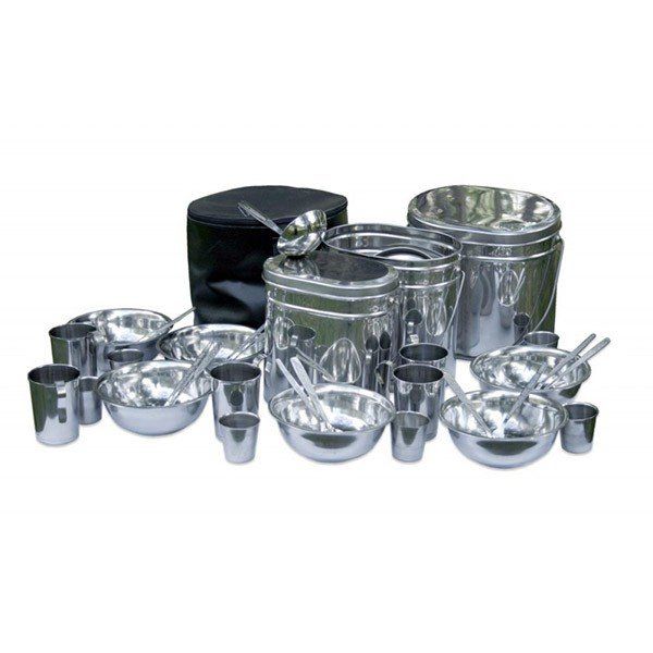 Набор автотуриста большой (сталь), крышки с ручками, Роза Ветров