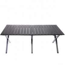 Стол кемпинговый складной, 114*59*43 см, цвет: чёрный, каркас алюминий