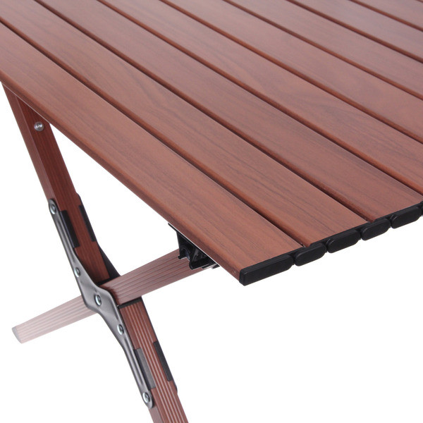 Стол кемпинговый складной, 114*59*43 см, цвет: орех, каркас алюминий