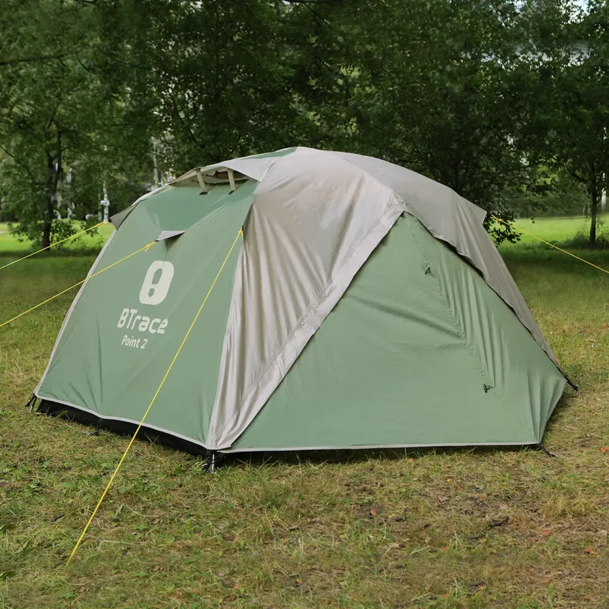 Палатка Point 2+ зеленый/бежевый, Btrace