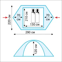 Палатка Nishe 2 v2, зеленый, Tramp